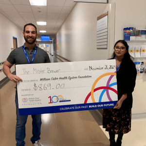 The Mister Brewer donation milestone for William Osler Health System Foundation