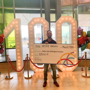 The Mister Brewer kicking off 2025 with a donation cheque to the William Osler Foundation